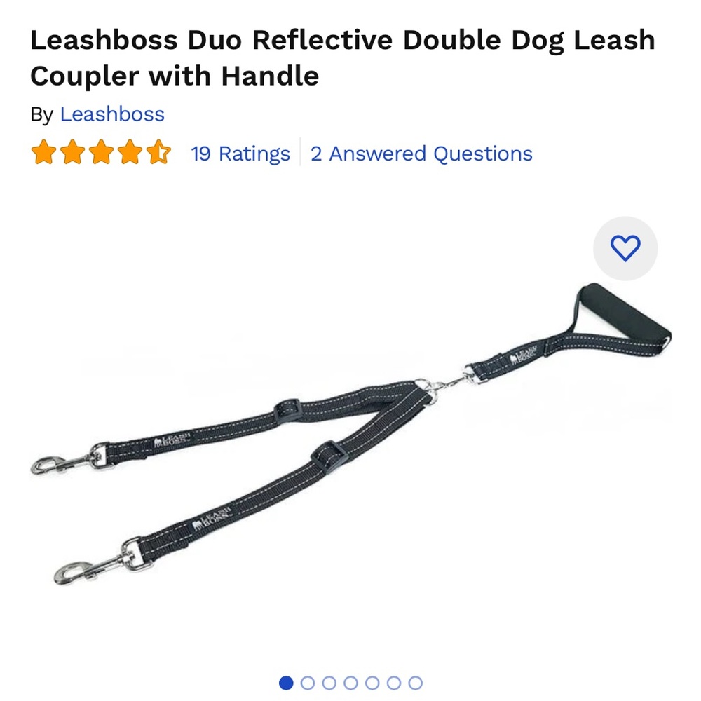 Leashboss Duo Reflective Double Dog Leasch w/ Handle. NWT!